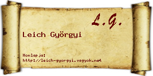 Leich Györgyi névjegykártya