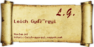 Leich Györgyi névjegykártya